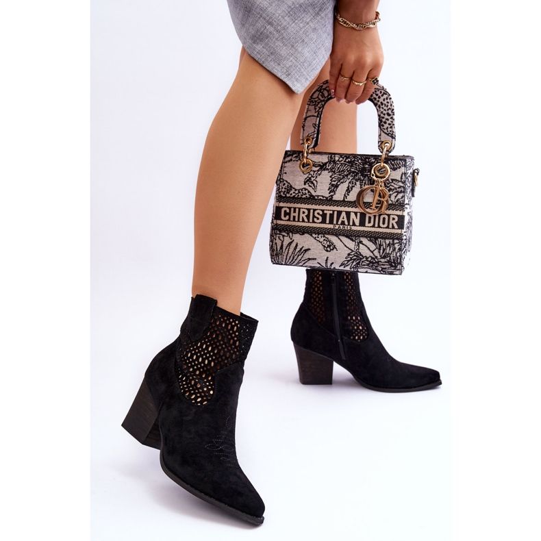 Stivali Da Cowboy In Pelle Scamosciata Da Donna Sul Tacco Nero Norvella 2