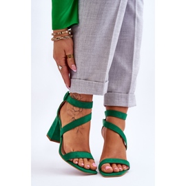 FB2 Sandali con tacco alto in camoscio da donna Green Lanes verde 1