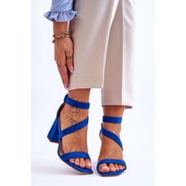 Sandali con tacco alto in camoscio da donna Blue Lanes 1