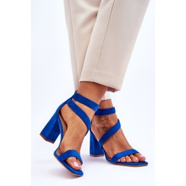 Sandali con tacco alto in camoscio da donna Blue Lanes 2