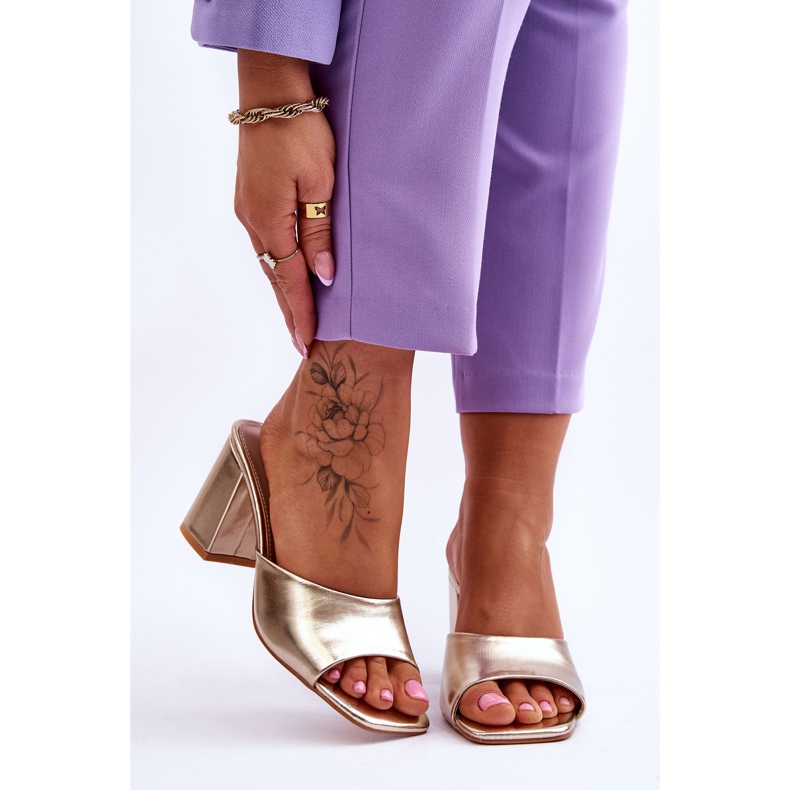 Pantofole classiche in pelle da donna Gold Loara d'oro 1