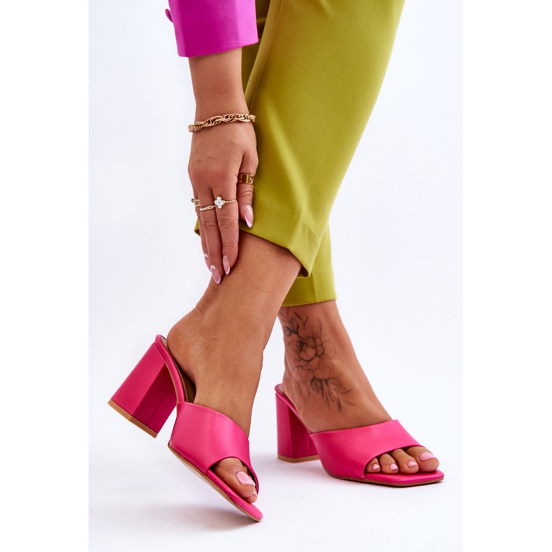 FJ1 Pantofole Classiche in Pelle da Donna Fucsia Loara rosa 2