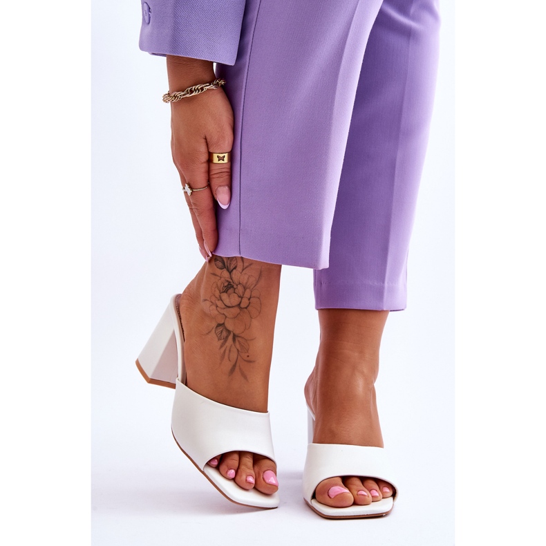 FJ1 Pantofole Classiche in Pelle da Donna Bianche Loara bianca 1