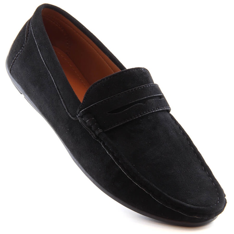 Mocassini slip-on da uomo in camoscio nero McKeylor 2259 1
