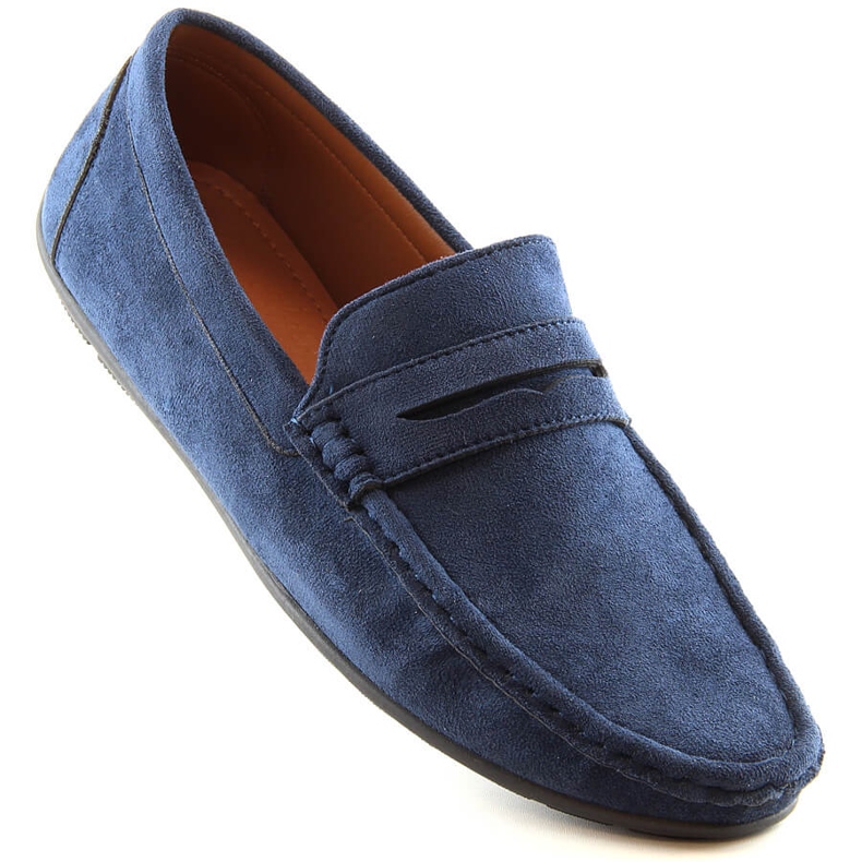 Mocassini slip-on da uomo in camoscio blu navy McKeylor 2259 1