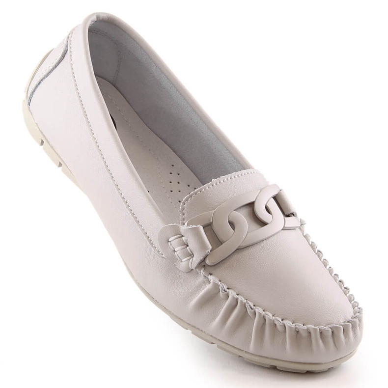 Mocassini donna in pelle con catena ecrù Filippo DP4547 écru 1