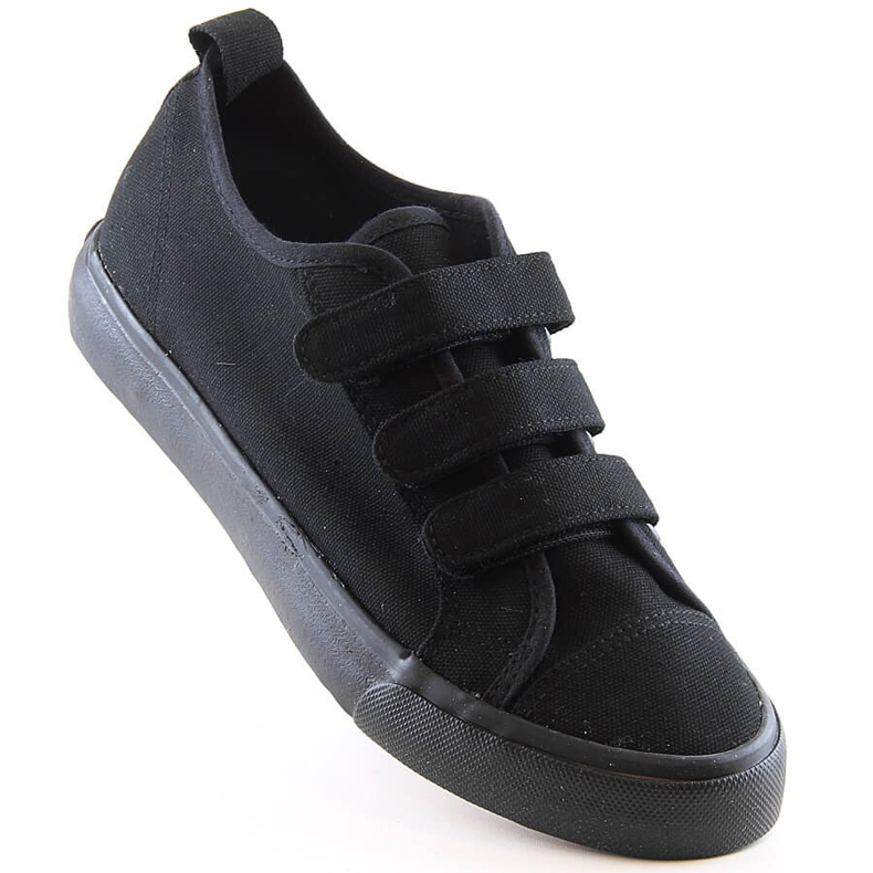 Sneakers con velcro tutta nera Atletico 19759 nero 1