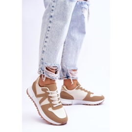 Scarpe sportive Elliot basse beige da donna 2