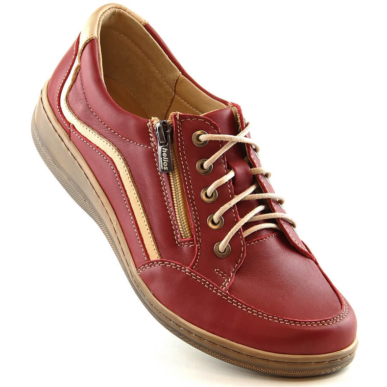 Comode scarpe da donna in pelle rosso Helios 411 1