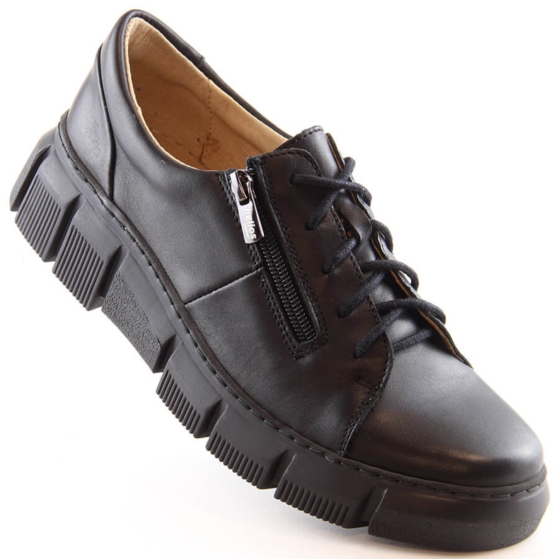 Scarpe da donna comode in pelle nere Helios 413 nero 1