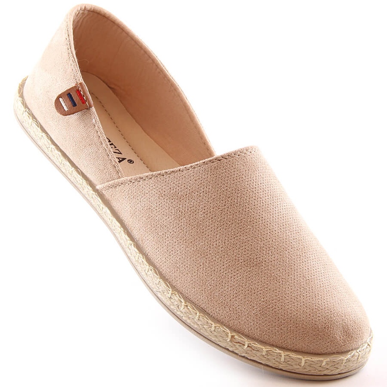 Espadrillas senza lacci da donna in camoscio beige Vinceza 34591 1