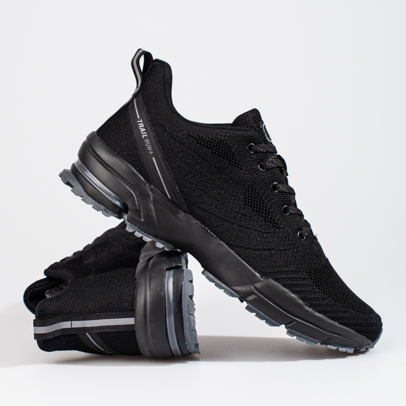 Scarpe sportive da uomo nere con suola spessa di DK nero 1