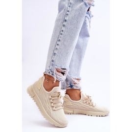 FB2 Scarpe Sportive Slip-on da Donna Sneakers Beige Rosett 2