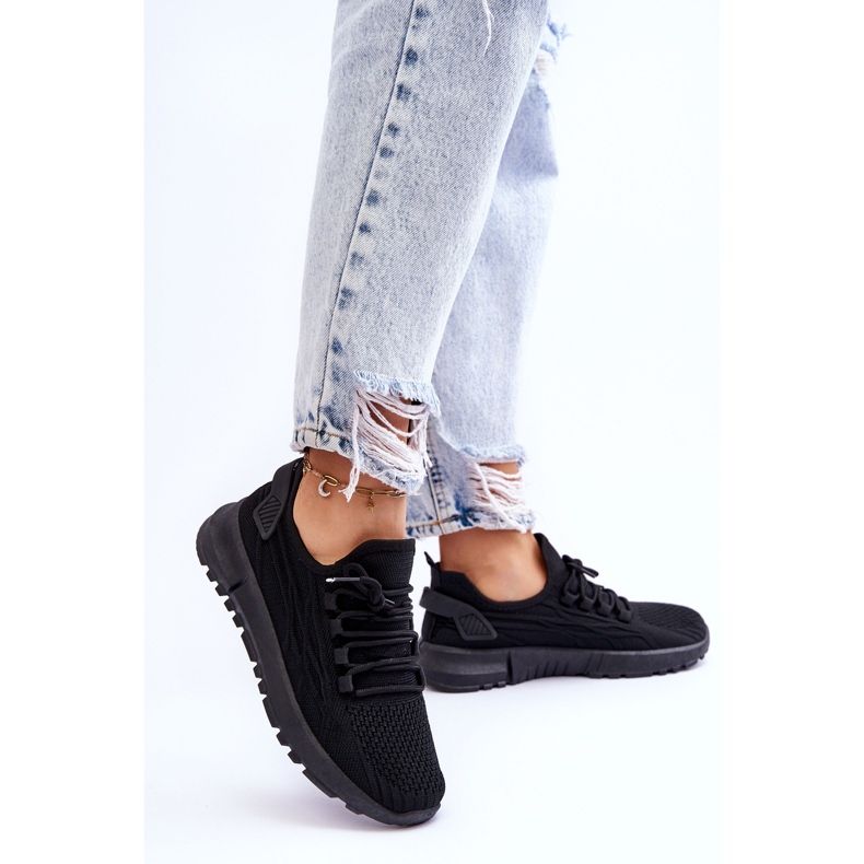 FB2 Sneakers Sportive Slip-On da Donna Black Rosett nero 2
