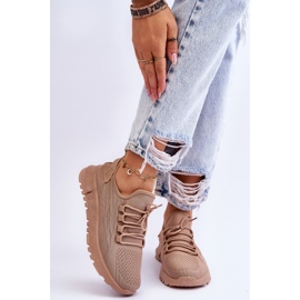FB2 Sneakers senza lacci da donna Beige scuro Rosett marrone 1