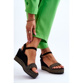 Sandali con zeppa da donna classici neri Malmo nero 2