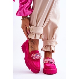FB2 Mocassini con plateau impreziositi da donna Fucsia Brenda rosa 1