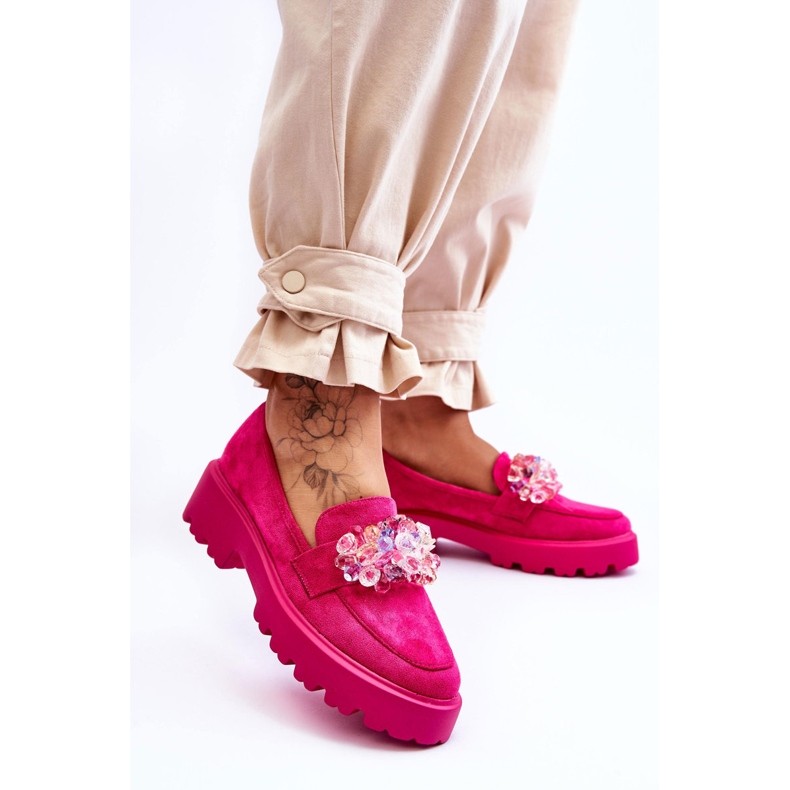 FB2 Mocassini con plateau impreziositi da donna Fucsia Brenda rosa 2
