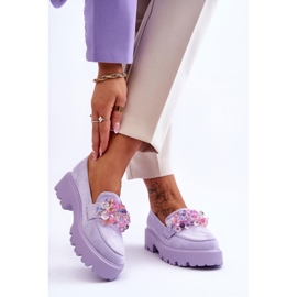 FB2 Mocassini con plateau da donna con abbellimenti Viola Brenda 2