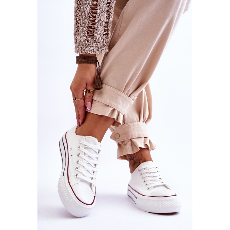 FB2 Sneakers da donna su una massiccia piattaforma White Ember bianco 2