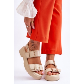 FB2 Sandali Comodi In Pelle Beige Alayah marrone 1