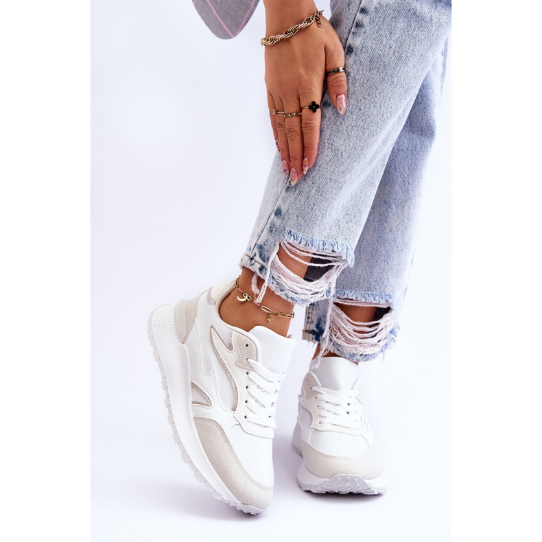 Scarpe sportive da donna con plateau Henley bianco bianca 1