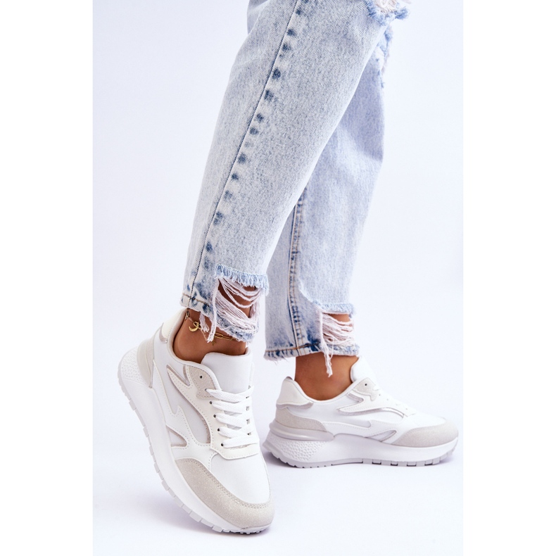 Scarpe sportive da donna con plateau Henley bianco bianca 2