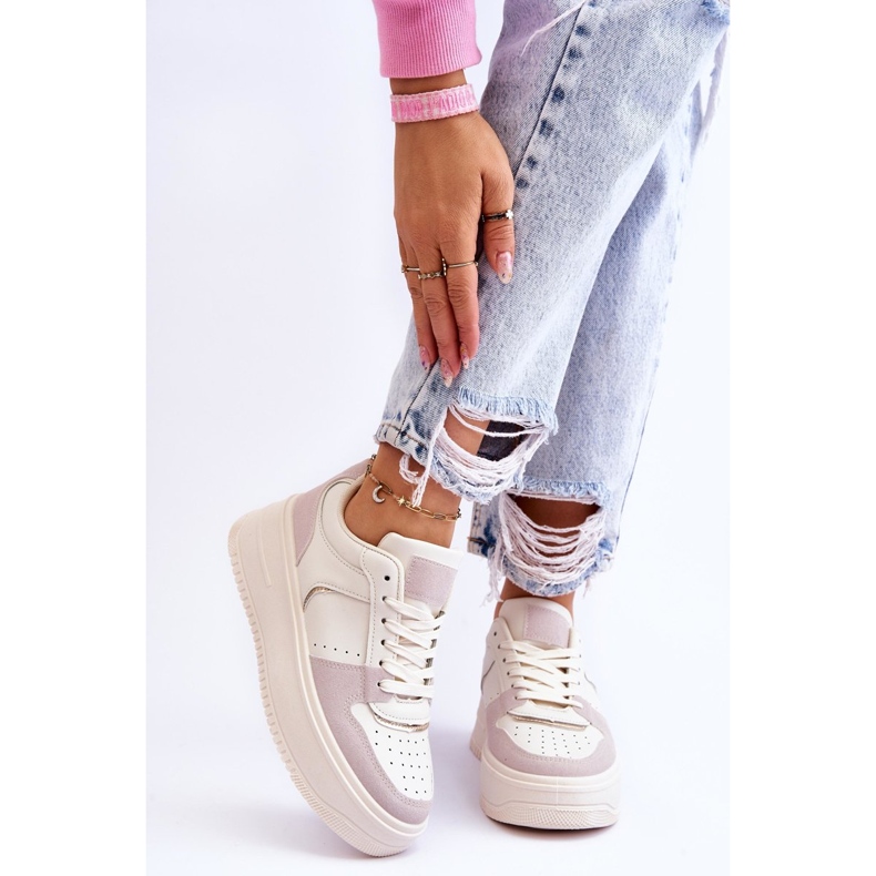 Bexley Scarpe da ginnastica alte da donna beige chiaro 1