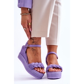 Sandali Classici Con Zeppa In Pelle Scamosciata Viola Denisse 1