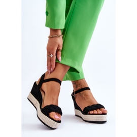 Sandali Classici Con Zeppa In Pelle Scamosciata Neri Denisse nero 2