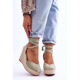 Sandali Con Zeppa Con Lacci Da Donna Verde Bethany 1