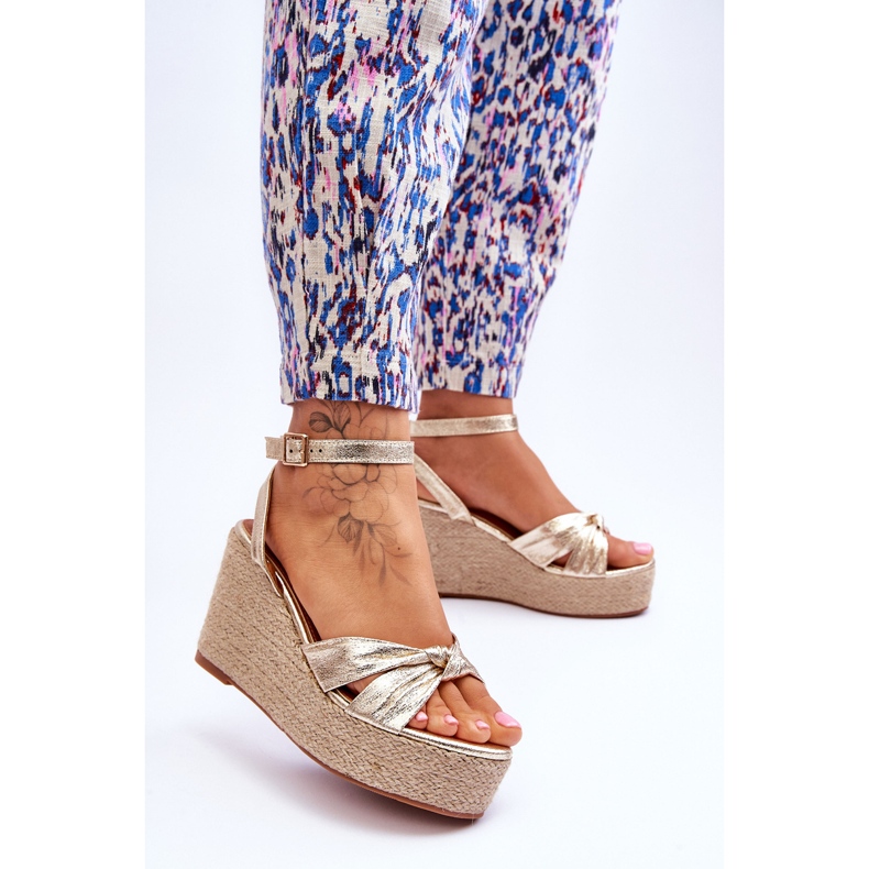 Sandali con zeppa da donna Gold Kendall d'oro 2