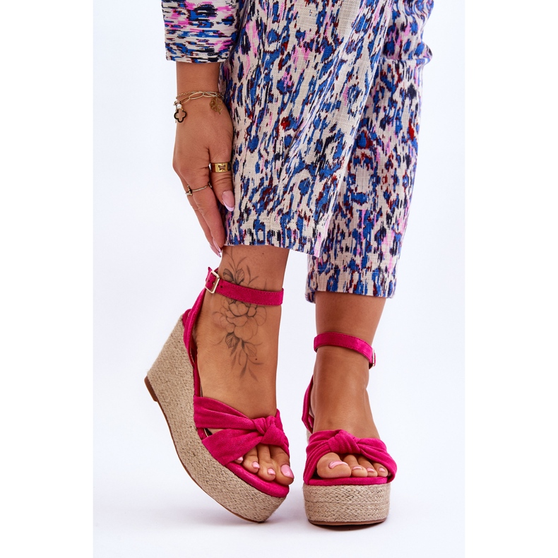 Sandali con zeppa da donna fucsia Kendall rosa 1