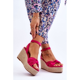 Sandali con zeppa da donna fucsia Kendall rosa 2