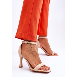 Sandali Con Tacco Da Donna In Pelle Scamosciata Beige Rousses marrone 2