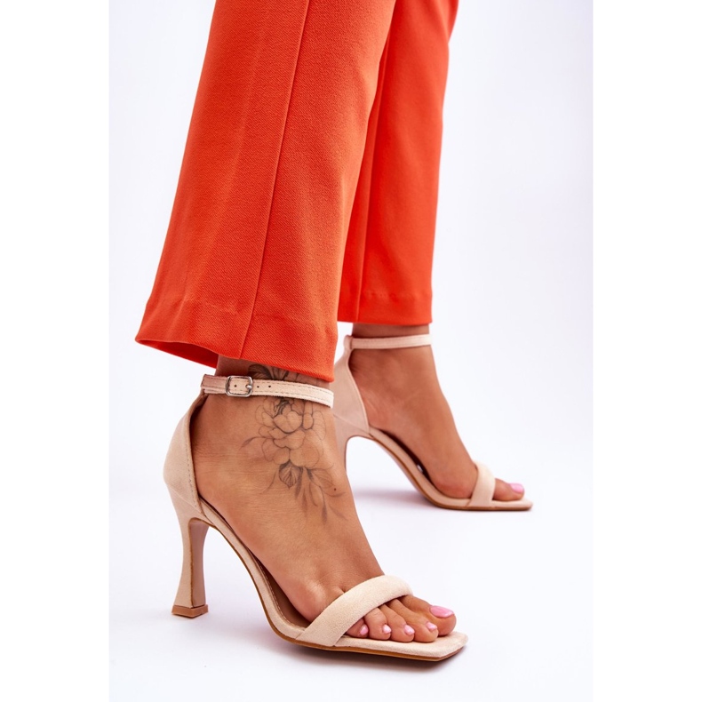 Sandali Con Tacco Da Donna In Pelle Scamosciata Beige Rousses marrone 2