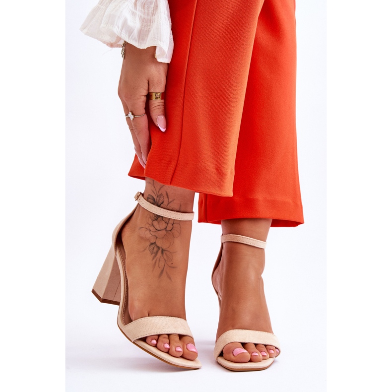 Sandali Da Donna Su Un Tacco Stabile Beige Lavissa marrone 1