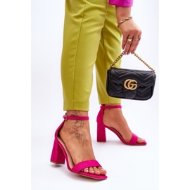 Sandali Donna Su Un Tacco Stabile Fucsia Lavissa rosa 2