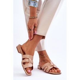 FJ1 Ciabatte Classiche Da Donna In Pelle Beige Fendy 2