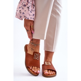 FJ1 Pantofole Comode Alla Moda Da Donna Con Decorazione Ayanna Cammello marrone 1