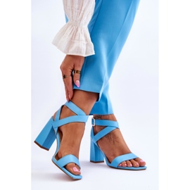 Sandali Eleganti Su Un Tacco Azzurro Michele blu 2