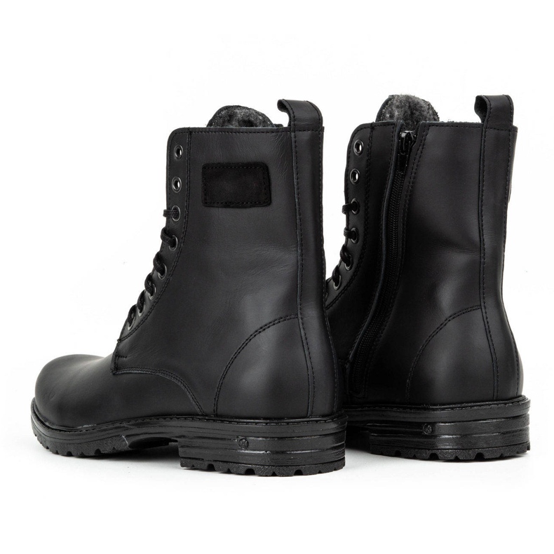 Polbut Stivaletti Chelsea da uomo in pelle militare polacca 2118S, neri nero 4