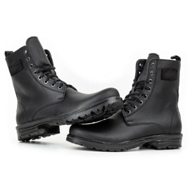 Polbut Stivaletti Chelsea da uomo in pelle militare polacca 2118S, neri nero 3