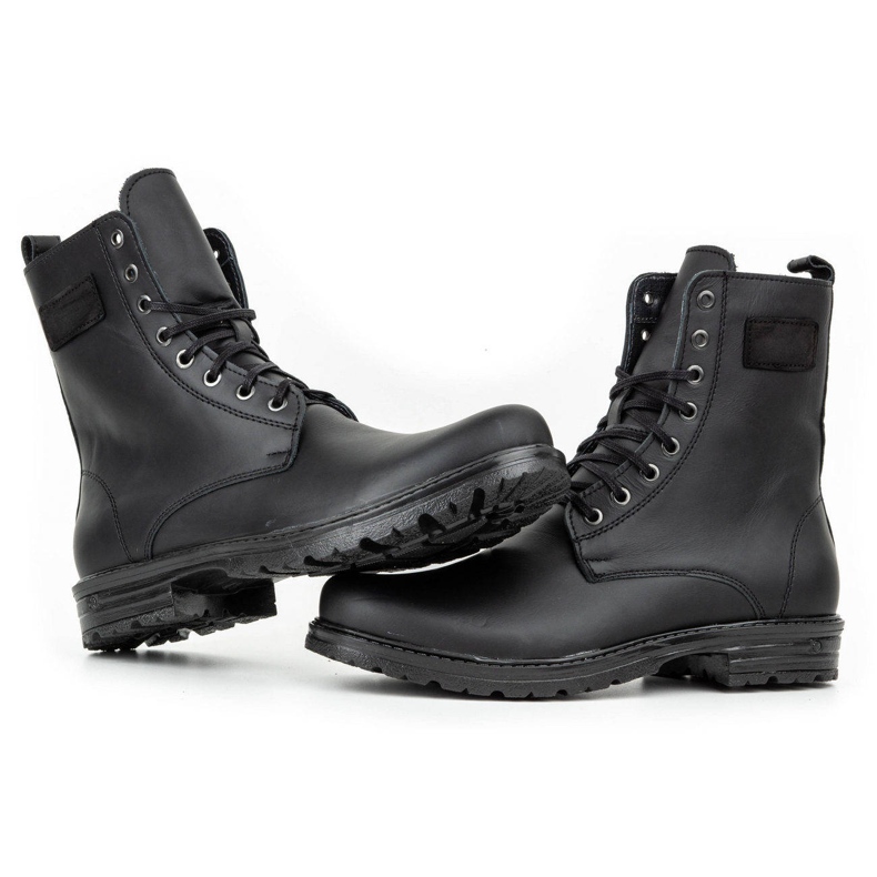 Polbut Stivaletti Chelsea da uomo in pelle militare polacca 2118S, neri nero 3