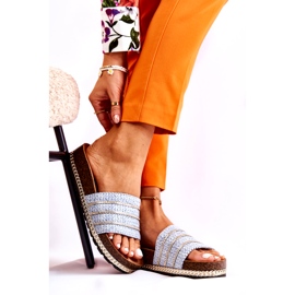 S.Barski Infradito classiche da donna con catena, blu 1