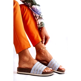 S.Barski Infradito classiche da donna con catena, blu 7