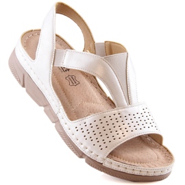 Evento Comodi sandali slip-on da donna con fascia elastica Unisoft 5771 beige 1