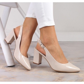 Sandali da donna in vernice beige Sergio Leone SK162 1