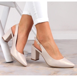 Sandali da donna sul palo beige perla Sergio Leone SK162 1