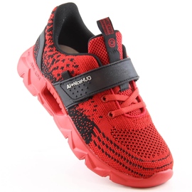 Atletico Scarpe sportive rosse con velcro per bambini B91230217 nero 1